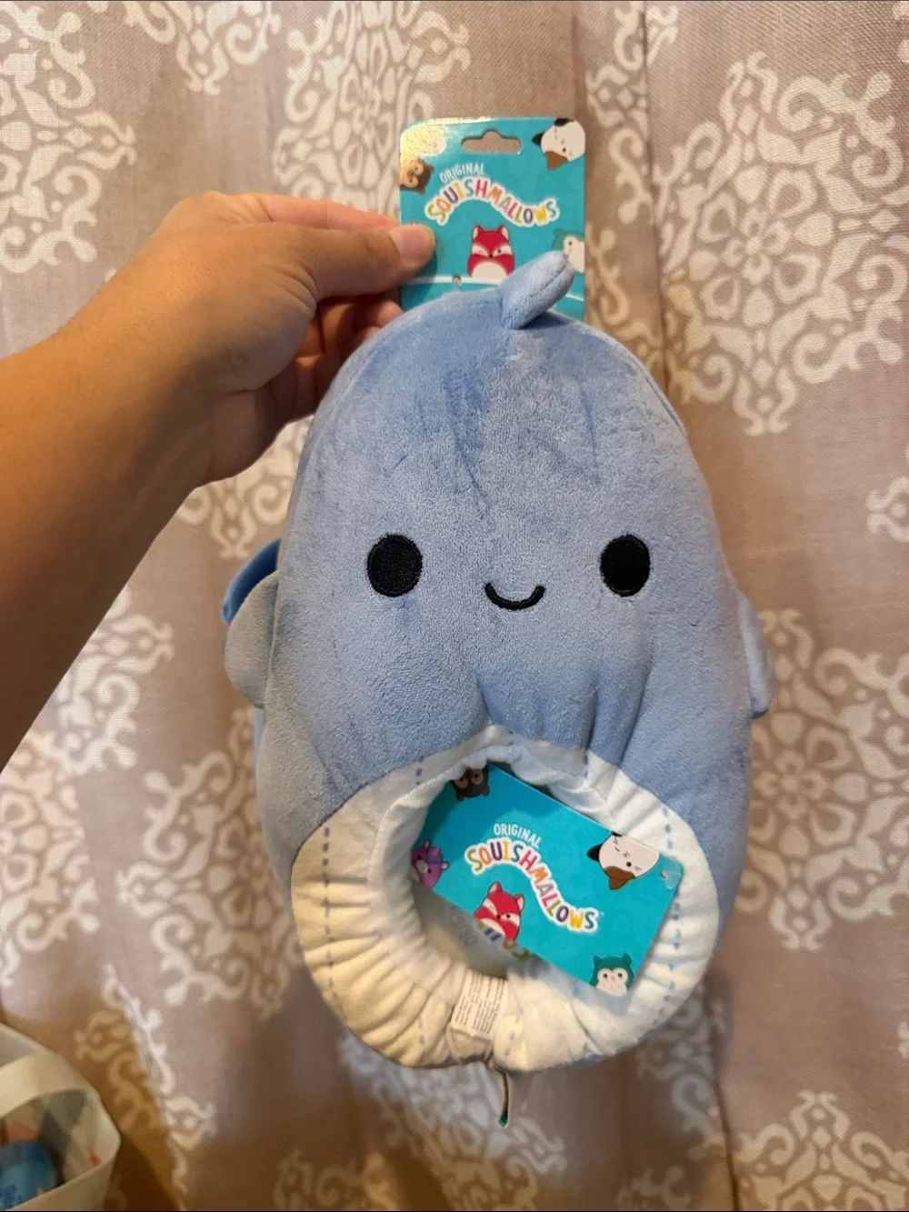 Squishmallows Light Blue Plush Kids Slipper size 4-5 NWT